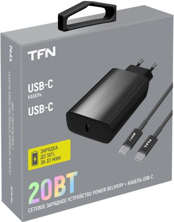 СЗУ TFN WC36 + дата-кабель TypeC-TypeC PD 20W Black