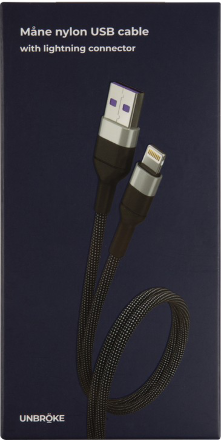 Дата-кабель UNBROKE Mane USB-Lightning 1,2 метра до 3A нейлоновая оплетка Черно-серый