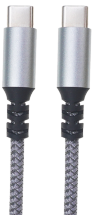 Дата-кабель Akai CE-474GR Type-C - Type-C текстильная оплетка Серый