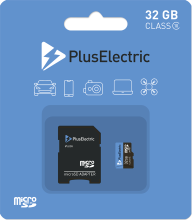 Карта памяти MicroSD 32Gb Class 10 с адаптером Черно-голубая