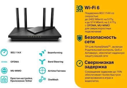 Роутер TP-Link Archer AX55 Черный