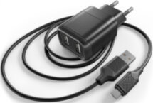 СЗУ Gal UC-1479 2USB + дата-кабель microUSB 2.4A Black