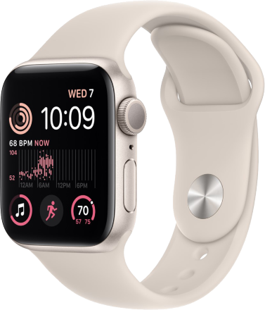 Часы Apple Watch SE 2022 GPS 40мм MNT33 корпус из алюминия сияющая звезда + ремешок Сияющая звезда