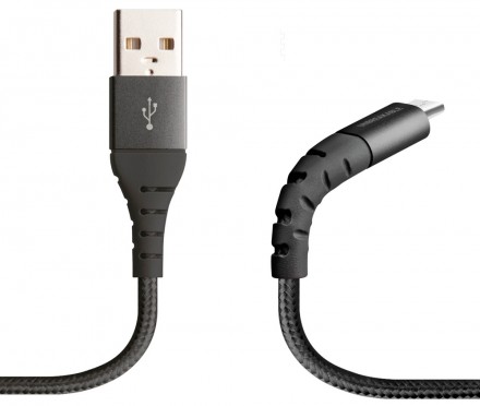 Дата-кабель SBS microUSB с защитой от излома Black