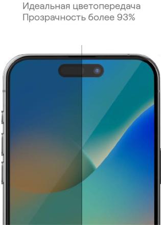 Стекло защитное uBear Extreme Nano Shield Privacy для iPhone 15 Plus алюмосиликатное Черная рамка