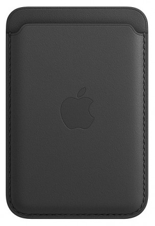 Чехол-бумажник Apple iPhone MagSafe кожаный черный (MHLR3ZE/A)