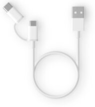 Дата-кабель Xiaomi Mi 2-in-1 microUSB B/USB Type-C/USB A 0,3м White