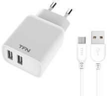 СЗУ TFN 2USB Rapid+кабель MicroUSB 2.4А White