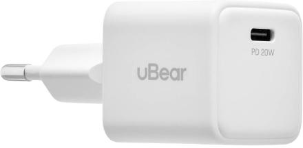 СЗУ uBear Bridge Combo USB-C 20 Вт GaN USB-C-USB-C Белое