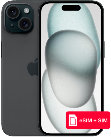 Смартфон Apple iPhone 15 512Gb eSIM + SIM Черный