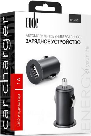 АЗУ Code CCH-UN51 1USB 1A универсальное Black