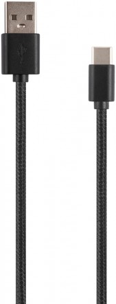 Дата-кабель RedLine USB-Type-C 2A 0,5м нейлоновая оплетка Black