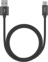 Дата-кабель Deppa USB A-Type C 1,2м нейлоновая оплетка Black