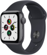 Часы Apple Watch SE GPS 40мм корпус из алюминия серый космос + ремешок черный (MKQ13RU/A)