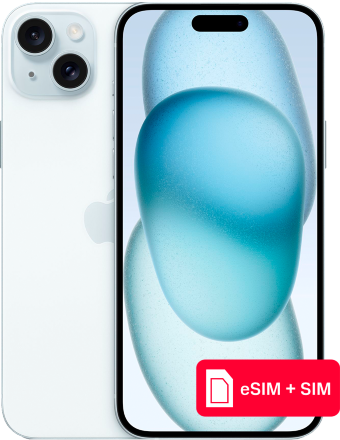Смартфон Apple iPhone 15 Plus 256Gb eSIM + SIM Голубой