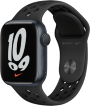 Часы Apple Watch Nike Series 7 GPS 41мм корпус из алюминия Темная ночь + ремешок Черный (MKN43RU/A)