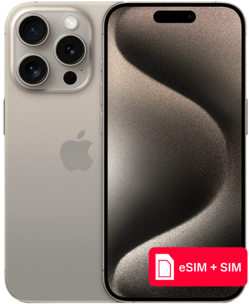 Смартфон Apple iPhone 15 Pro 1Tb eSIM + SIM Натуральный титан