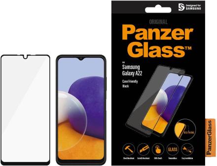 Стекло защитное PanzerGlass Samsung Galaxy A22|M22|M32 Case Friendly черная рамка