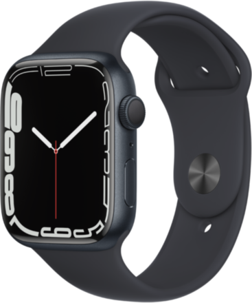 Часы Apple Watch Series 7 GPS 45мм корпус из алюминия Темная ночь + ремешок Черный (MKN53RU/A)