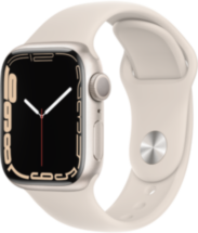 Часы Apple Watch Series 7 GPS 41мм корпус из алюминия Сияющая звезда + ремешок Серый (MKMY3RU/A)