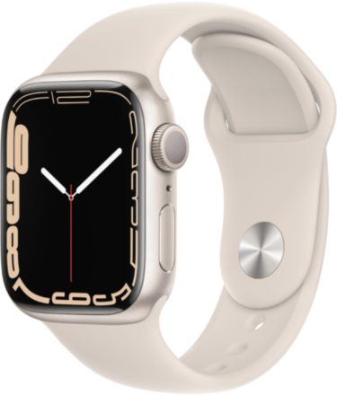 Часы Apple Watch Series 7 GPS 41мм корпус из алюминия Сияющая звезда + ремешок Серый (MKMY3RU/A)
