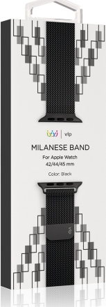 Ремешок для умных часов VLP Milanese для Apple Watch 42|44|45 Черный