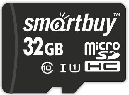 Карта памяти MicroSD Smartbuy 32GB Class10 UHS-I с адаптером черный