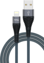Дата-кабель TFN USB-A-Lightning оплетка текстиль Grey (CFZLIGUSB1MGR)