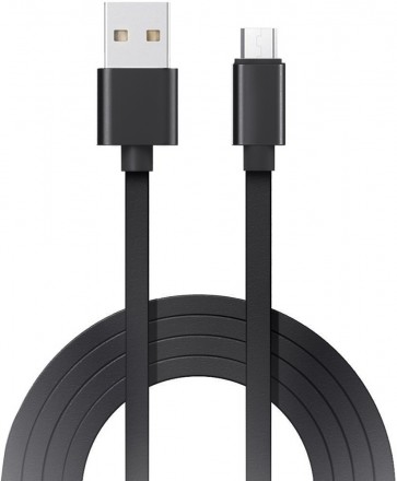 Дата-кабель MediaGadget MU-002F USB-microUSB плоский Black