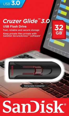 USB Flash SanDisk Cruzer Glide USB3.0 32GB Black (SDCZ600-032G-G35)