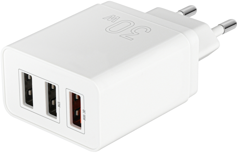 СЗУ TFN WCRPD25 3xUSB A QC 30W Белое СЗУ TFN WCRPD25 3xUSB A QC 30W Белое