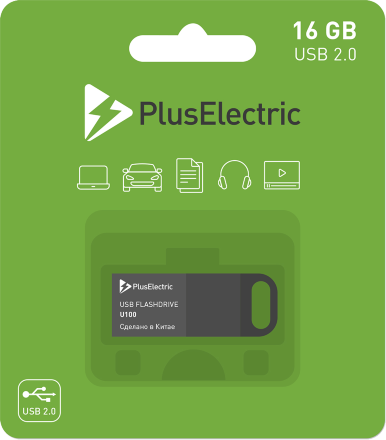 USB Flash Plus Electric 16Gb USB 2.0 Темно-серый