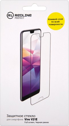 Стекло защитное RedLine Vivo V21E черная рамка