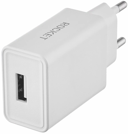 СЗУ Rocket Base Combo USB-A 10.5W + дата-кабель USB-A - Micro-USB Белое
