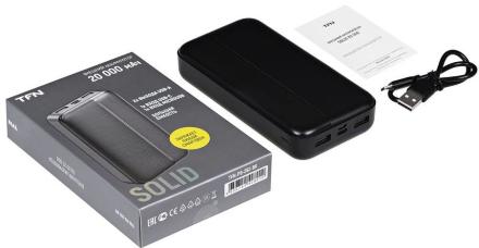 Внешний аккумулятор TFN 20000 mAh Solid 20 Черный