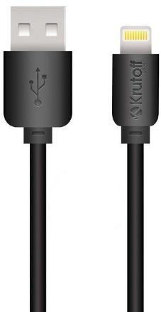 Дата-кабель Krutoff Lightning 20см Black