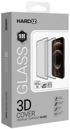 Стекло защитное Hardiz Apple iPhone 12/12 Pro 3D Cover EasyApp черная рамка