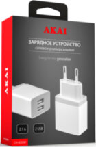 СЗУ Akai CH-6C03W универсальное 2USB 2.1А White