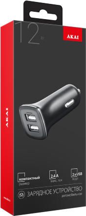 АЗУ Akai CH-6D04 2 USB 2,4А универсальное Black