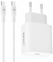 СЗУ Rocket Space Combo USB-C 20W+USB-C-USB-C Белое