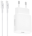 СЗУ Rocket Step Combo USB-C 25W+USB-C-USB-C Белое
