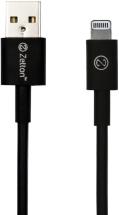 Дата-кабель Zetton USB-A-Lightning MFI 1м Black (ZTUSBMFI1A8)