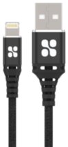 Дата-кабель Promate Lightning MFI с защитой от излома Black