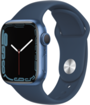Часы Apple Watch Series 7 GPS 41мм корпус из алюминия Синий + ремешок Синий (MKN13RU/A)