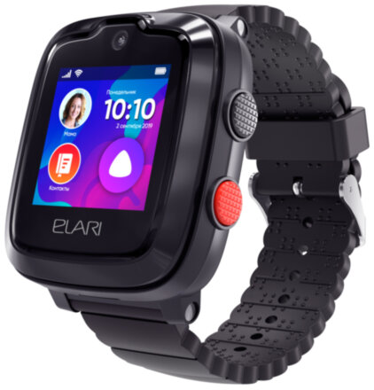Детские часы Elari KidPhone 4G с голосовым помощником Black
