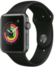 Часы Apple Watch Series 3 42 мм серый космос + ремешок черный (MTF32RU/A)
