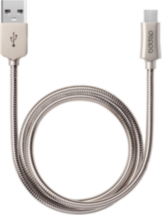 Дата-кабель Deppa Steel USB-microUSB 1,2м оплетка металл Silver
