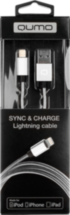 Дата-кабель Qumo USB А-Lightning MFI 1м оплетка металл Silver (21715)