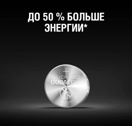 Батарея Duracell DL/CR 2032 литиевая 2шт