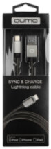 Дата-кабель Qumo USB А-Lightning MFI 1м оплетка металл Space Gray (21745)